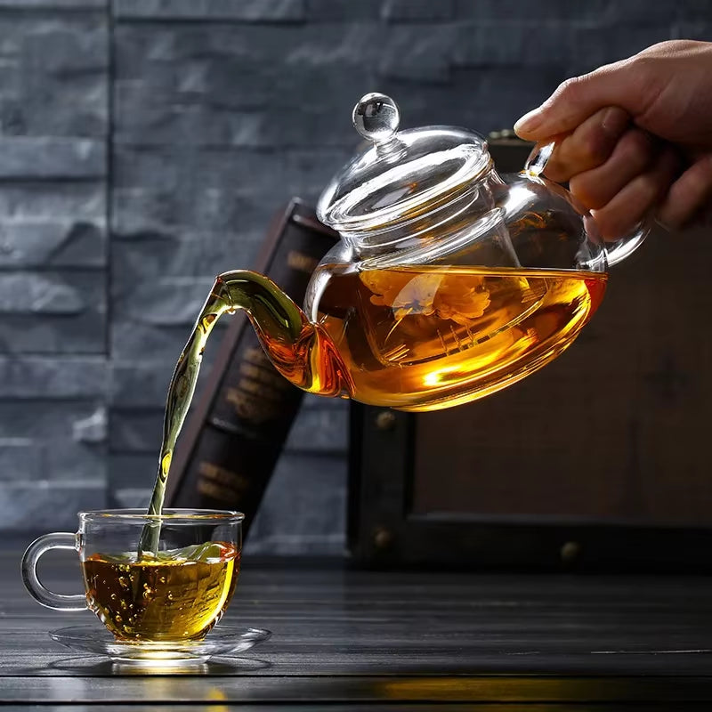 Filterable Heat-Resistant Thickened Glass Teapot High Borosilicate Glass
