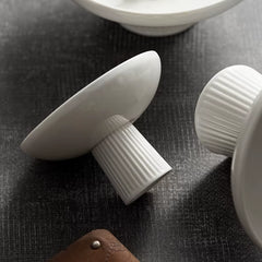 White Ceramic Pedestal Serving Dish – Round Fruit & Snack Plate-NIMSY