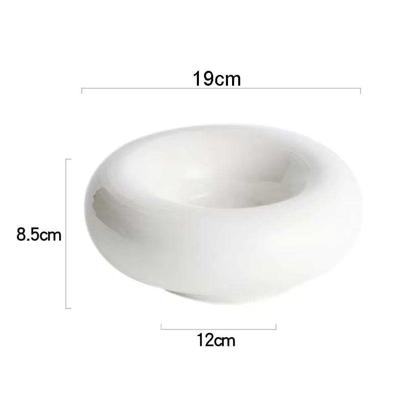 Elegant White Ceramic Tableware Set - Salad, Dessert, and Snack Plates for Home Decor and Kitchen Use - Porcelain Cake Plates