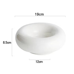 Elegant White Ceramic Tableware Set - Salad, Dessert, and Snack Plates for Home Decor and Kitchen Use - Porcelain Cake Plates