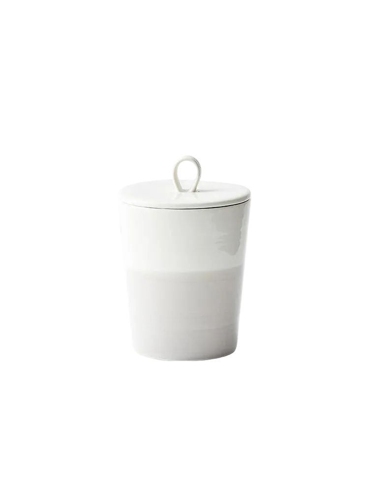 White Ceramic Storage Jar with Lid – European Style Food Container – 12cm-NIMSY