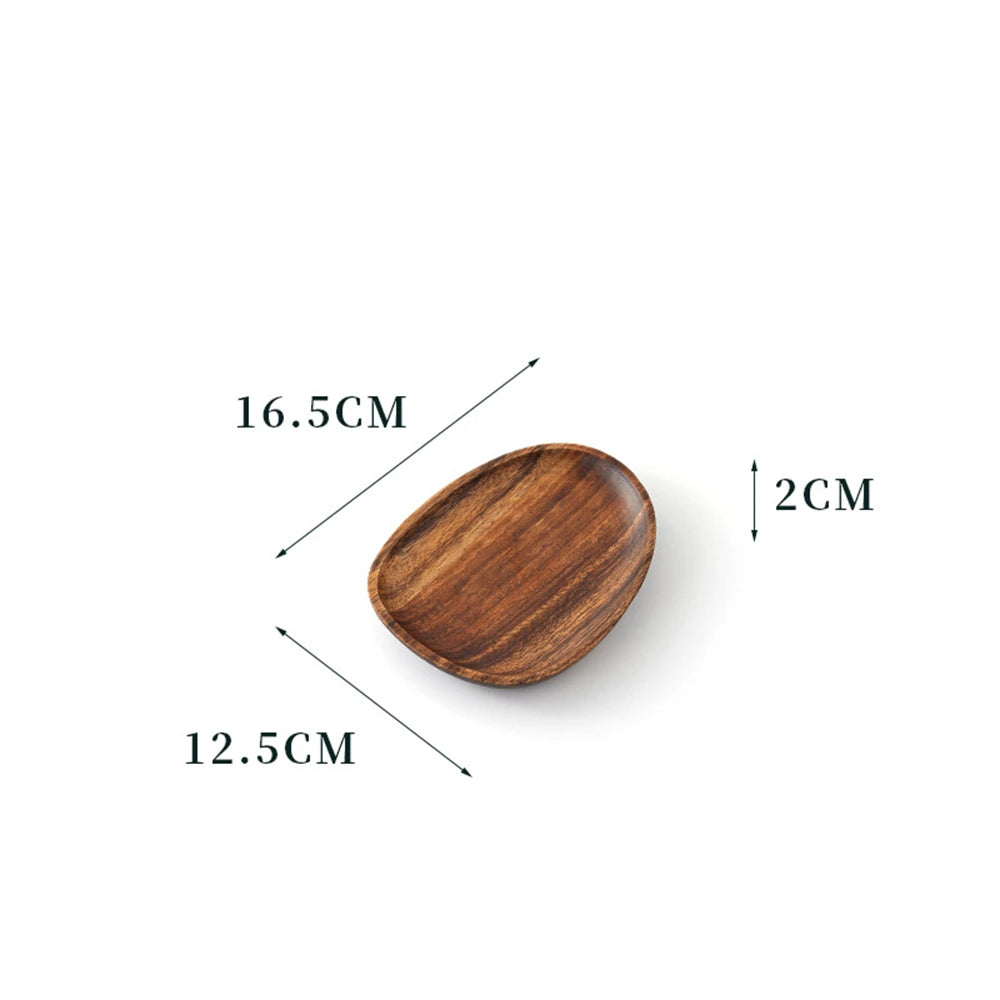 Wooden Bamboo Serving Tray – Irregular Oval Brown Tray-NIMSY