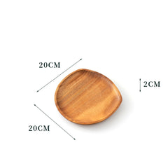 Wooden Bamboo Serving Tray Irregular Oval Fruit Storage