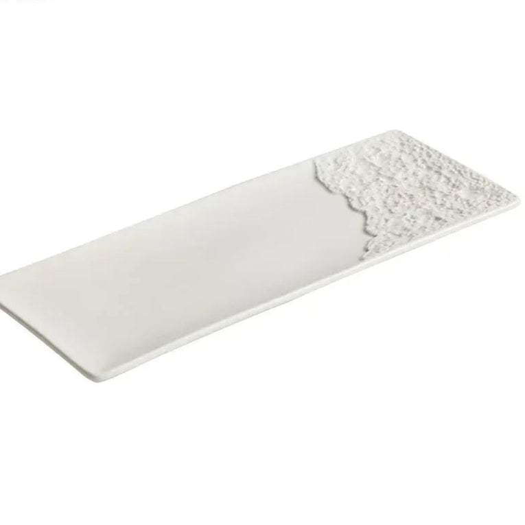 Half Stone Pattern Long Strip Plate Ceramic