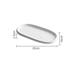 Stone Patterned Edge Oval Plate Ceramic
