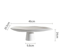 White Ceramic High-Leg Fruit Plate – Raised Serving Platter-NIMSY