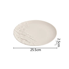 White Porcelain Disc Ceramic Plate Serving