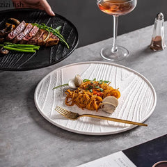 Creative Irregular Texture Ceramic Flat Plate