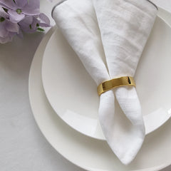 4 Pcs Metal Napkin Rings – Matte Gold Table Decor Rings-NIMSY