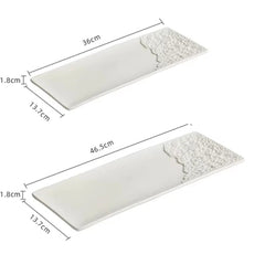 Half Stone Pattern Long Strip Plate Ceramic