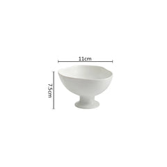 Ceramic Bowl Restaurant Irregular High Foot Bowl Dessert Bowls