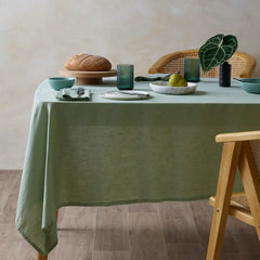 Green Linen Tablecloth – Solid Colour Rectangular Table Cover-NIMSY