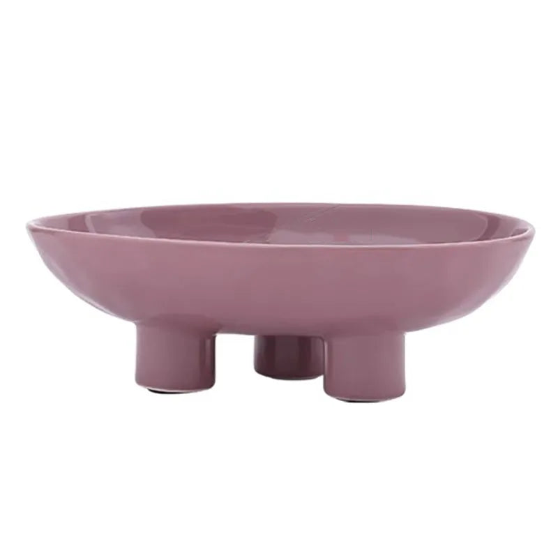 Solid Color Creative Ceramic High Legged Fruit Tray