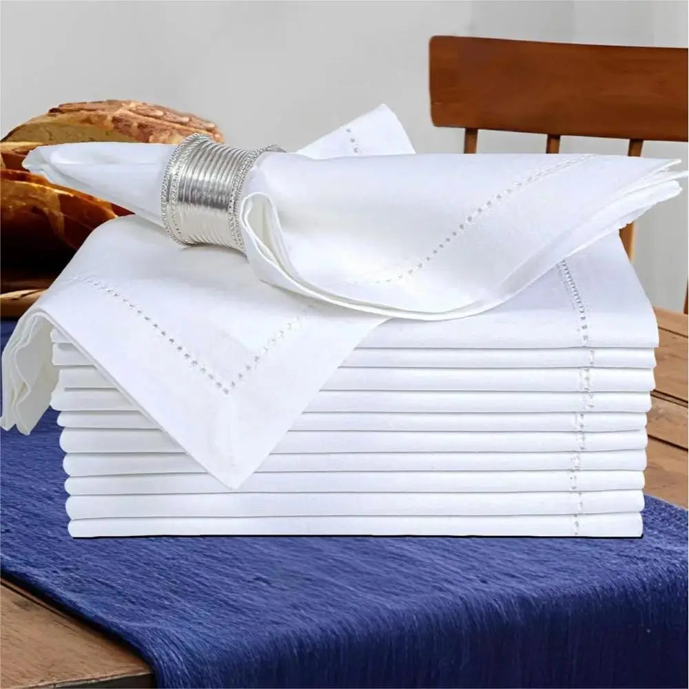 Set of 6 Hemstitched Linen Napkins