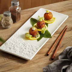 Half Stone Pattern Long Strip Plate Ceramic