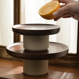 Wood round Stand Tray