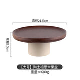Wood round Stand Tray