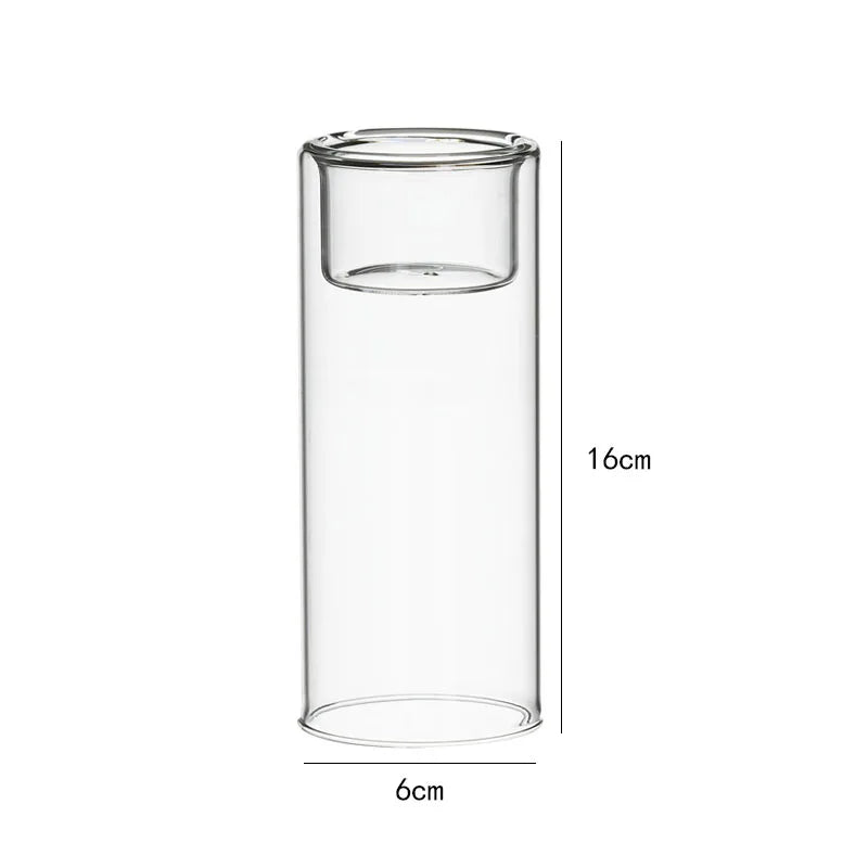 Clear Glass Candle Holder – Countertop Decorative Candle Holder-NIMSY