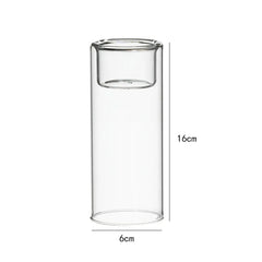 Clear Glass Candle Holder – Countertop Decorative Candle Holder-NIMSY