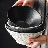 Solid Color Stone Patterned Ceramic Bowl