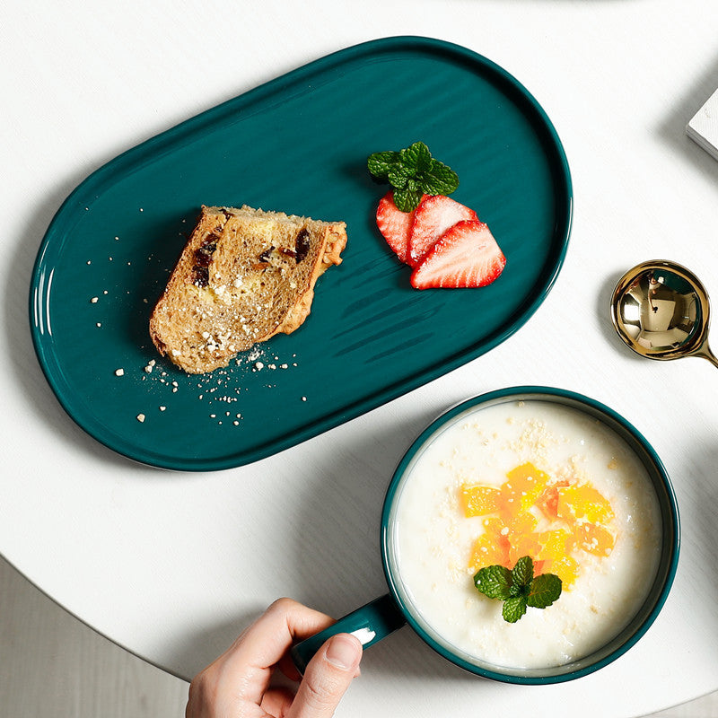 Porcelain Breakfast Cup and Plate Set – Nordic One Portion Dishware-NIMSY