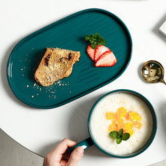 Porcelain Breakfast Cup and Plate Set – Nordic One Portion Dishware-NIMSY