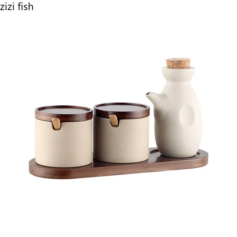 Simple Ceramic Oil Pot Kitchen Household Soy Sauce