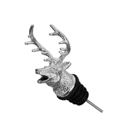 Deer Head Wine Bottle Stopper – Zinc Alloy & Silicone Bar Accessory-NIMSY