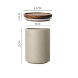 Retro Ceramic Storage Jar with Wooden Lid - Sealed Can Organizer for Tea and Coffee - Kitchen Food Storage Containers