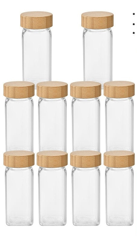 Round Glass Seasoning Jar – 120ml Kitchen Spice Storage Jar-NIMSY