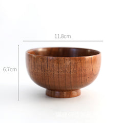 Jujube Wood Japanese Style Bowl – Brown Wooden Bowl-NIMSY