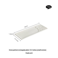 Rock Pattern Porcelain Rectangular Plate – Nordic Style Serving Plate-NIMSY
