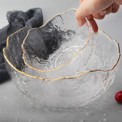 Textured Glass Bowl – Clear Serving Bowl-NIMSY