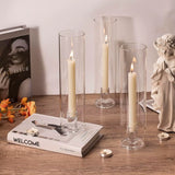 2 Glass Windproof Candle Holders, Romantic Light for Home Wedding Decoration
