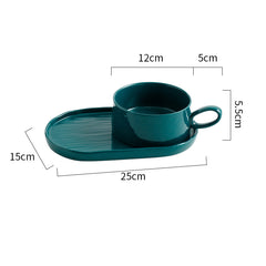 Porcelain Breakfast Cup and Plate Set – Nordic One Portion Dishware-NIMSY