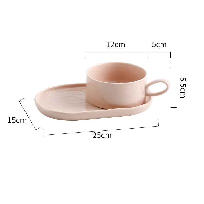 Porcelain Breakfast Cup and Plate Set – Nordic One Portion Dishware-NIMSY