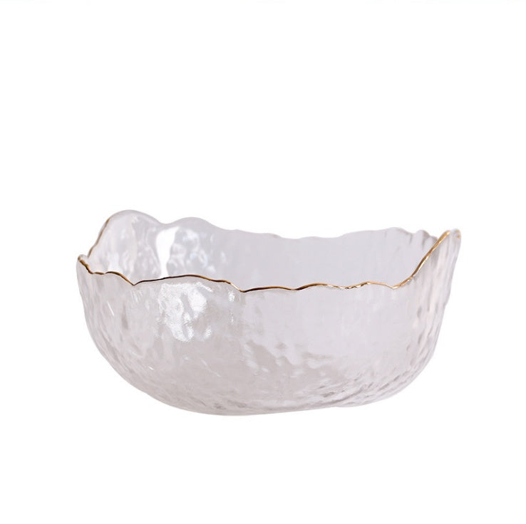 Textured Glass Bowl – Clear Serving Bowl-NIMSY