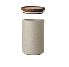 Retro Ceramic Storage Jar with Wooden Lid – Tea & Coffee Storage Container-NIMSY
