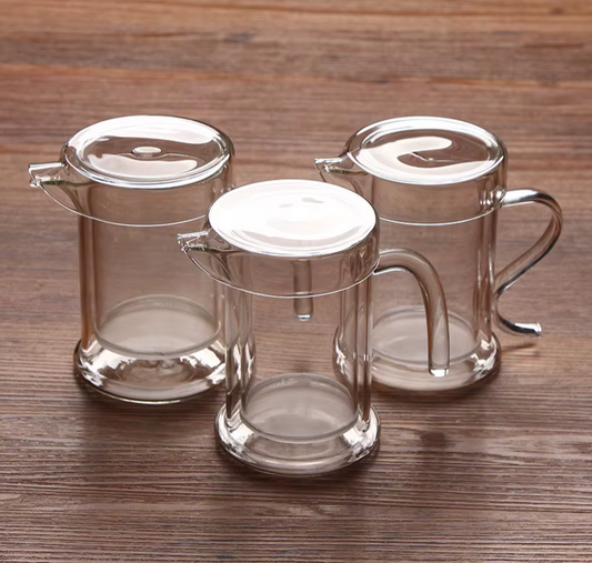 Double Layer Glass Tea and Coffee Kettle – 350ml Transparent Beverage Server-NIMSY