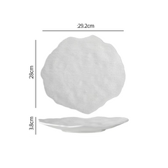 Ceramic Dinner Plates Set - Irregular Design for Steak, Dessert, Snack, Salad, and Pasta - Pure White Tableware for Restaurants