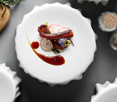 White Ceramic Seasoning Plate – Irregular Round Sauce Dish – 9.8cm-NIMSY