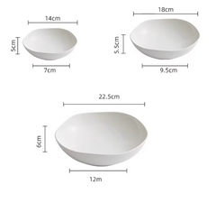 White Ceramic Wave Mouth Bowl – Noodle & Dessert Bow-NIMSY