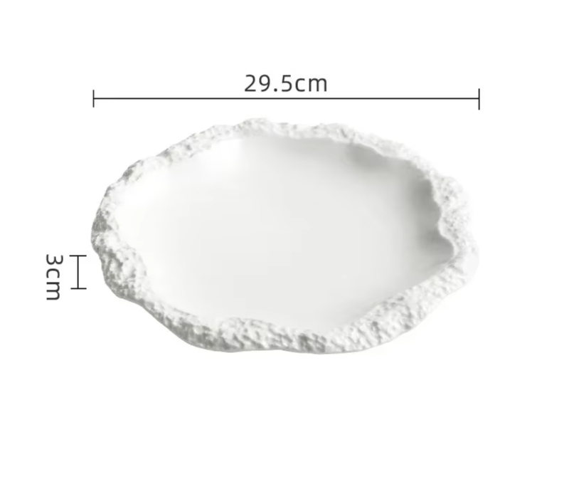 Simple Solid Color Tableware Ceramic Pasta Steak Plate Dinner Plate Creative Kitchen Irregular Shape Serving Tray Cooking Dishes