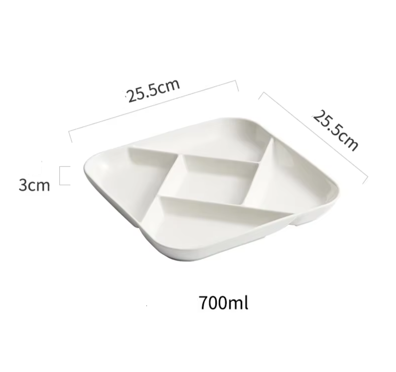 Square Ceramic Multi Grid Plate  Fruit Plate Appetizer Plate Dessert Sushi Dish Artistic Conception Tableware