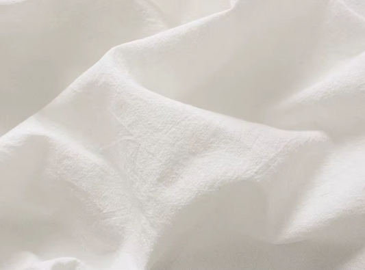 White Cotton Tablecloth with Ruffle Edges – Rectangular Washable Table Cover – 140cm Width-NIMSY