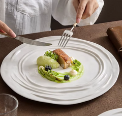 Creative Irregular Texture Ceramic Flat Plate 