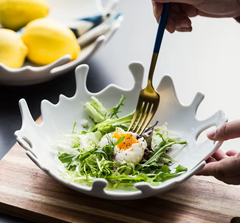 Creative White Irregular Ceramic Plate 