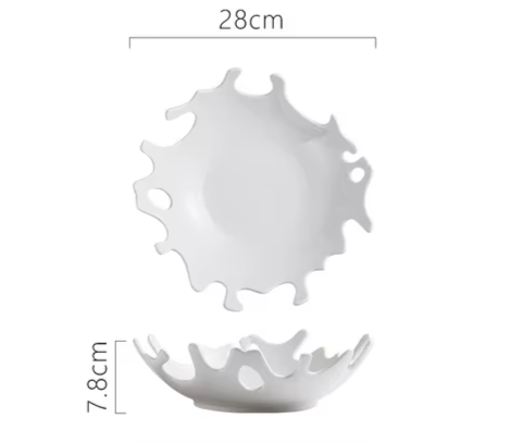 Creative White Irregular Ceramic Plate 