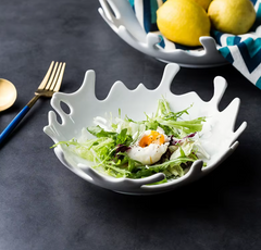 Creative White Irregular Ceramic Plate 
