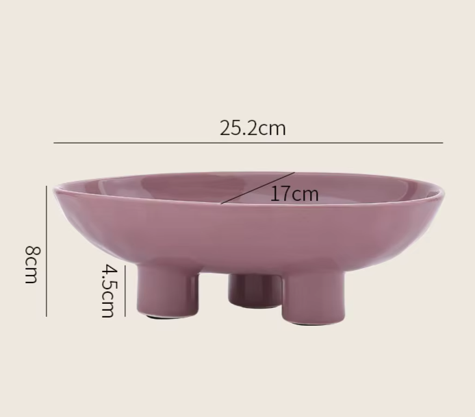 Solid Color Creative Ceramic High Legged Fruit Tray 